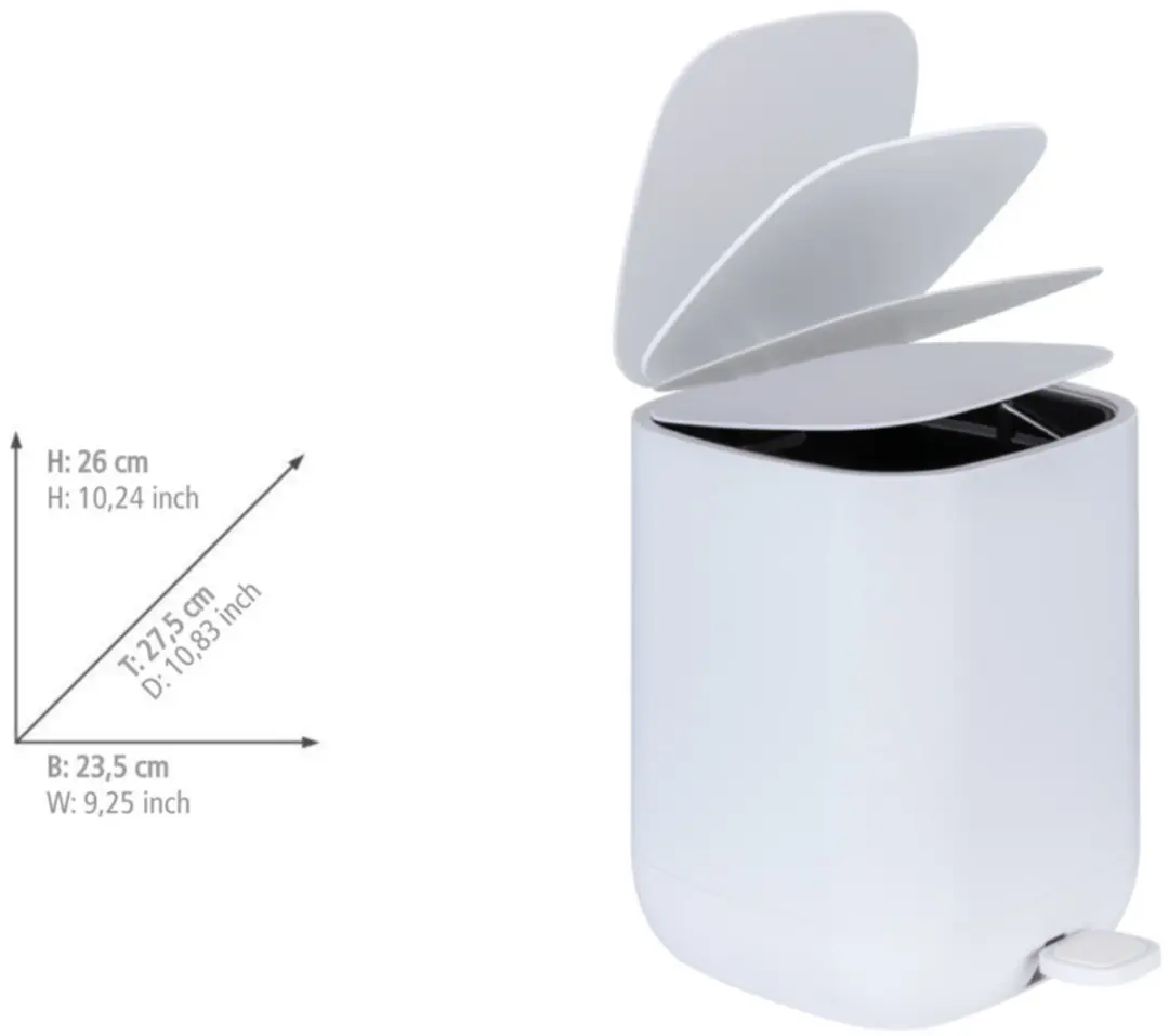 Wenko Davos 6,5L Pedaalemmer - Mat wit