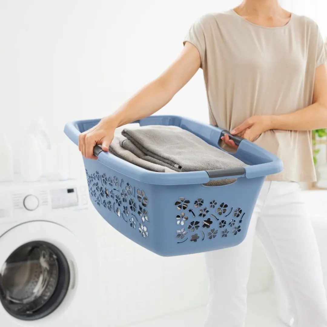 Rotho Wasmand Flowers 65 x 48 x 26 cm 50 l Kunststof Blauw