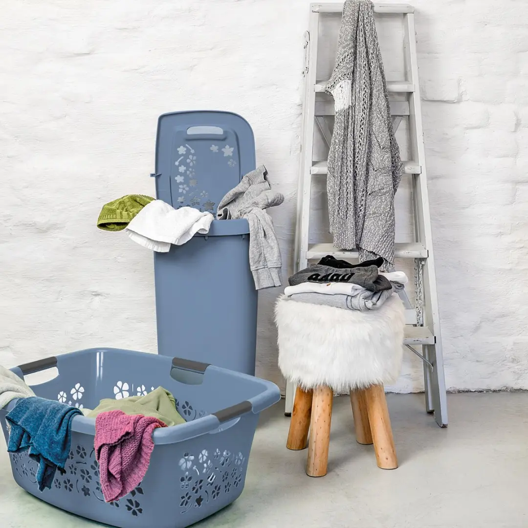 Rotho Wasmand Flowers 534057 - 50L - Blauw