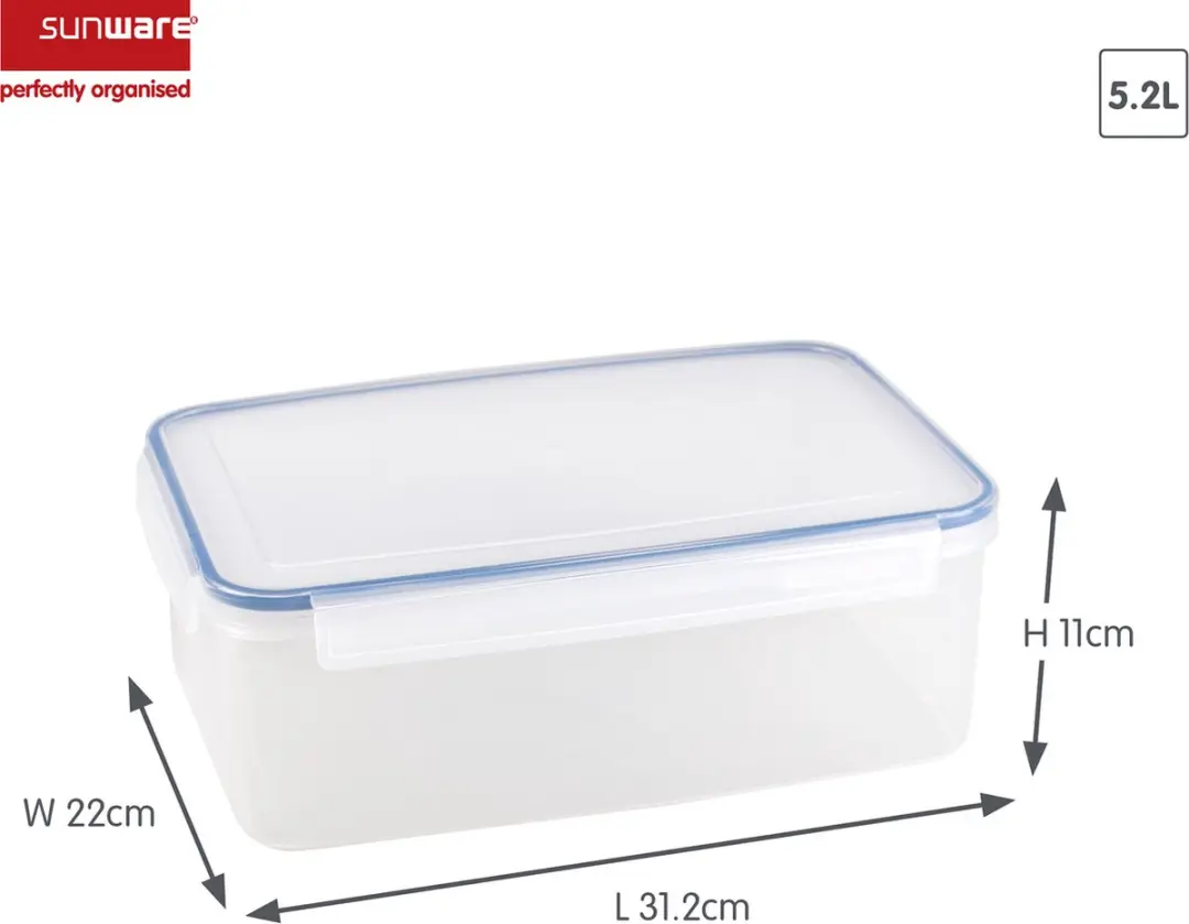 Sunware Vershoudbakjes 5.2L - Set van 4 - 31.2x22x11cm