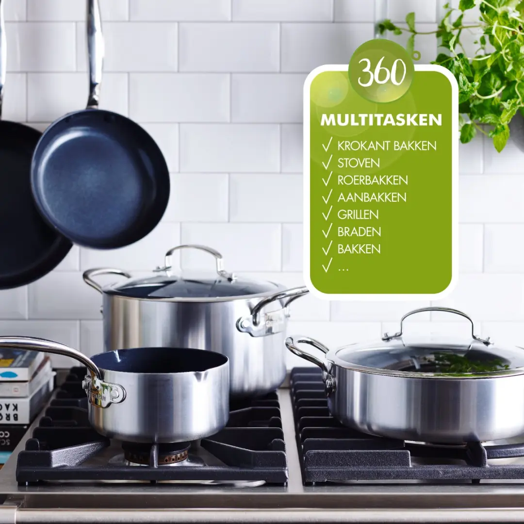 GreenPan Barcelona Evershine Kookpot 24cm - 5.8L - Zilver