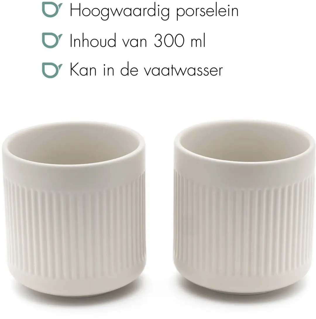 Bredemeijer Skagen Theemokken Porselein 300ml - Wit - 2 Stuks