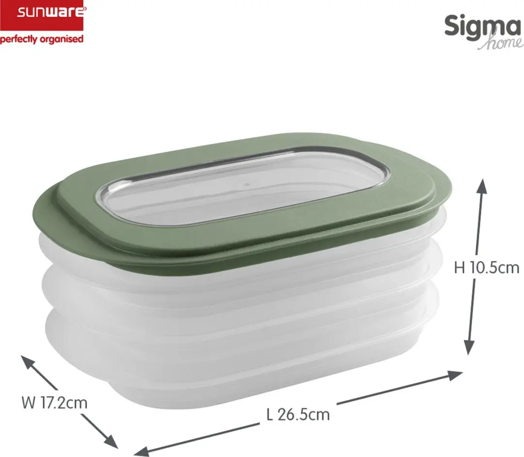 Sunware Sigma Home Vleeswarendoos - 2-delig - 1.1L - Groen