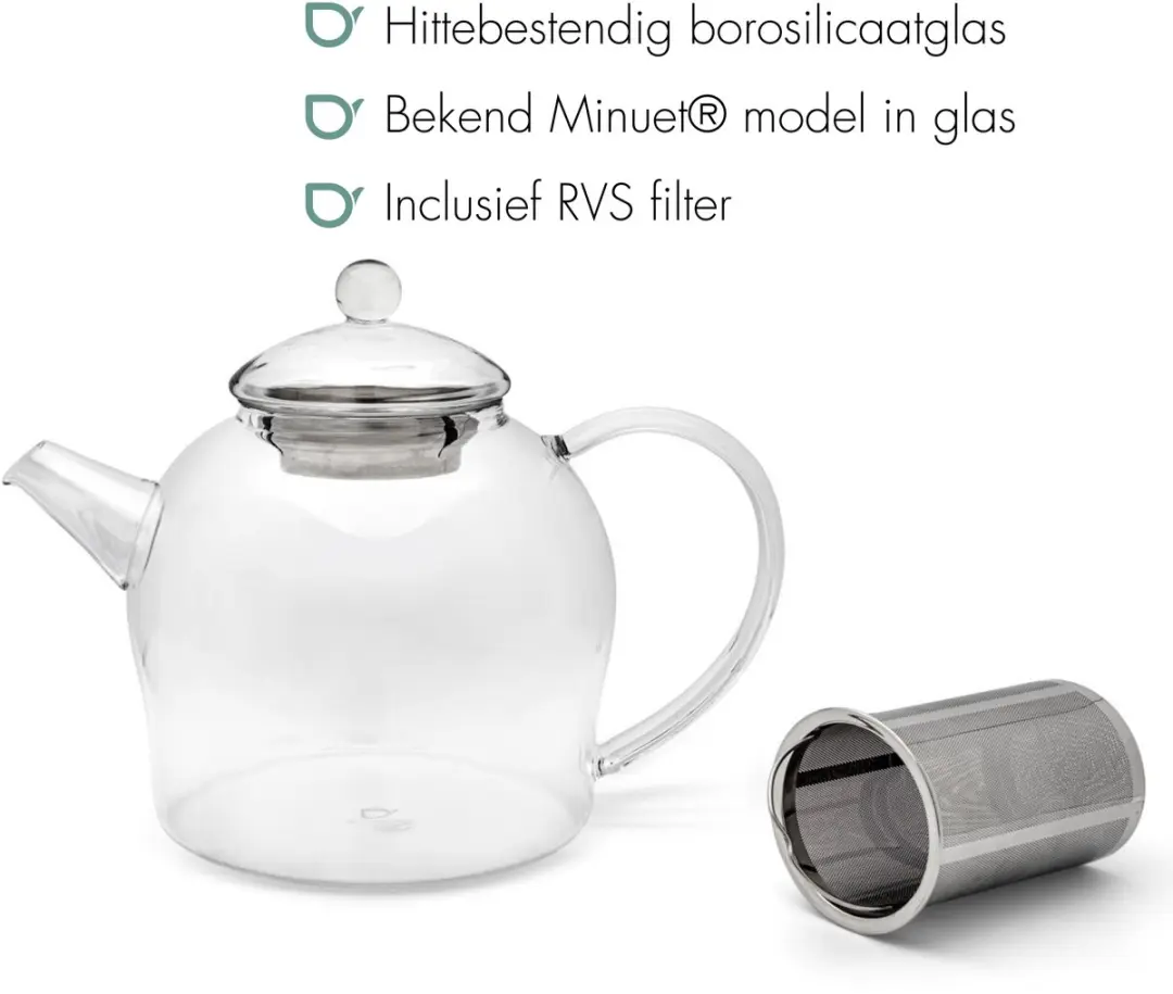 Bredemeijer Minuet Santhee Theepot Glas 0,5L - Transparant