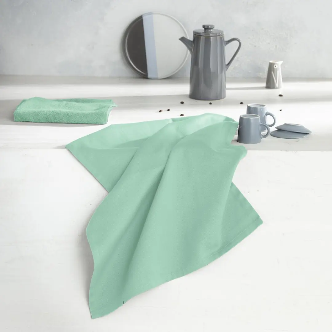 DDDDD Theedoek Logo 60x65cm Pastel Groen - 6 Stuks