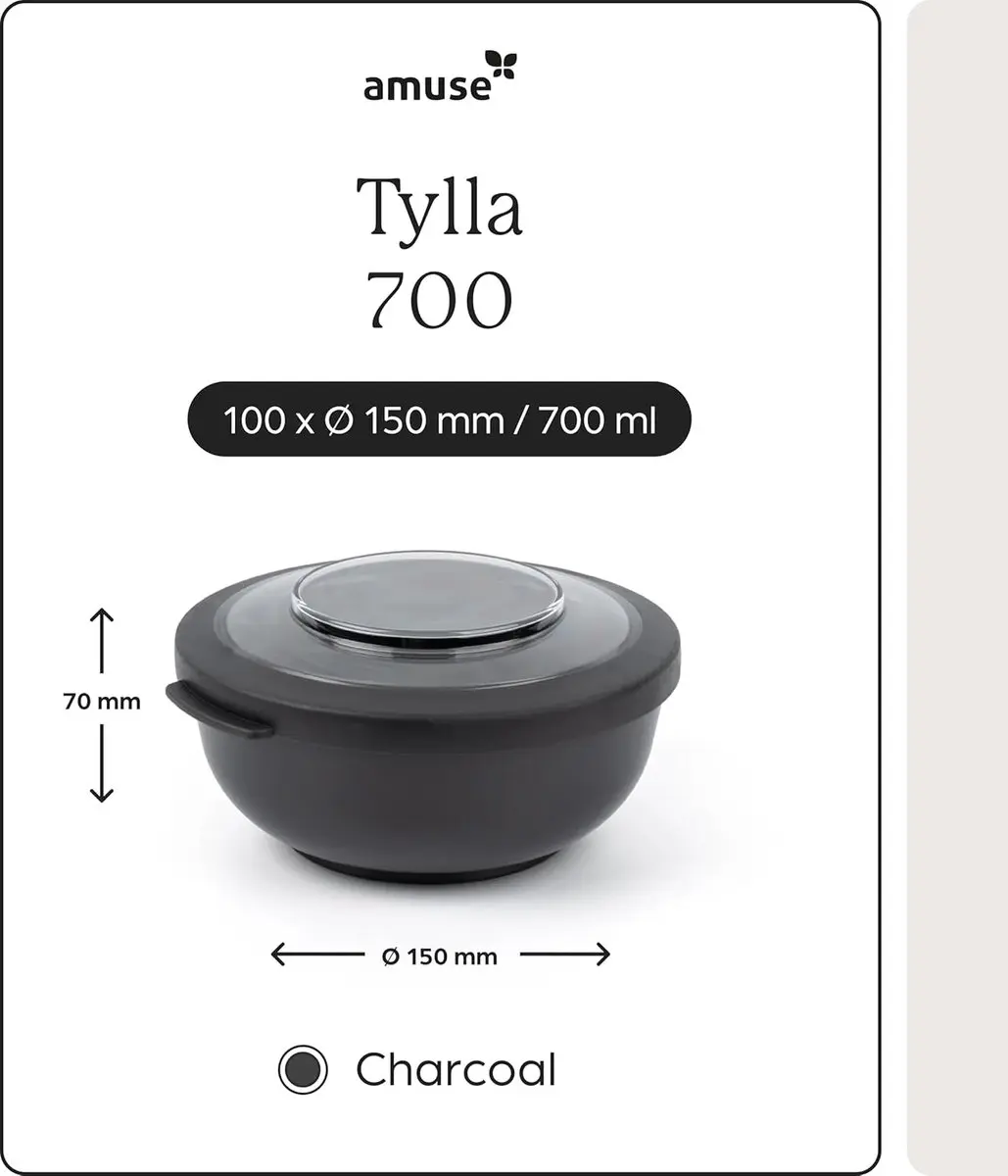 Amuse Tylla Lunchbox 700ml - Zwart