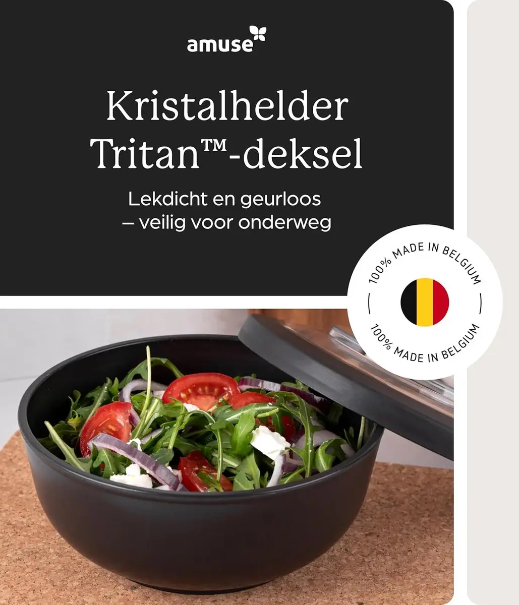 Amuse Tylla Lunchbox 700ml - Zwart - afbeelding 6 van 6