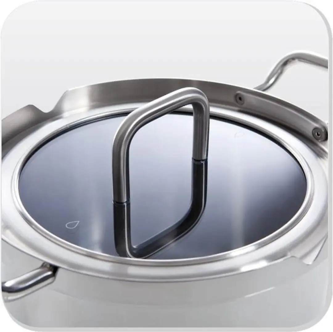 BK Q-linair Master Glas Soeppan 24cm - 7,5L - Zilver