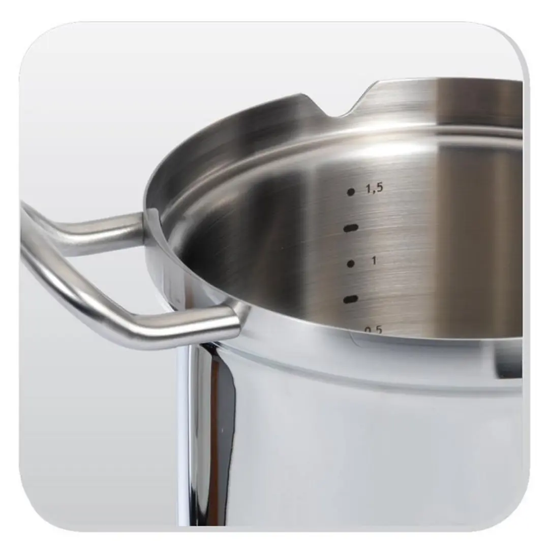 BK Q-linair Master Glas Soeppan 24cm - 7,5L - Zilver
