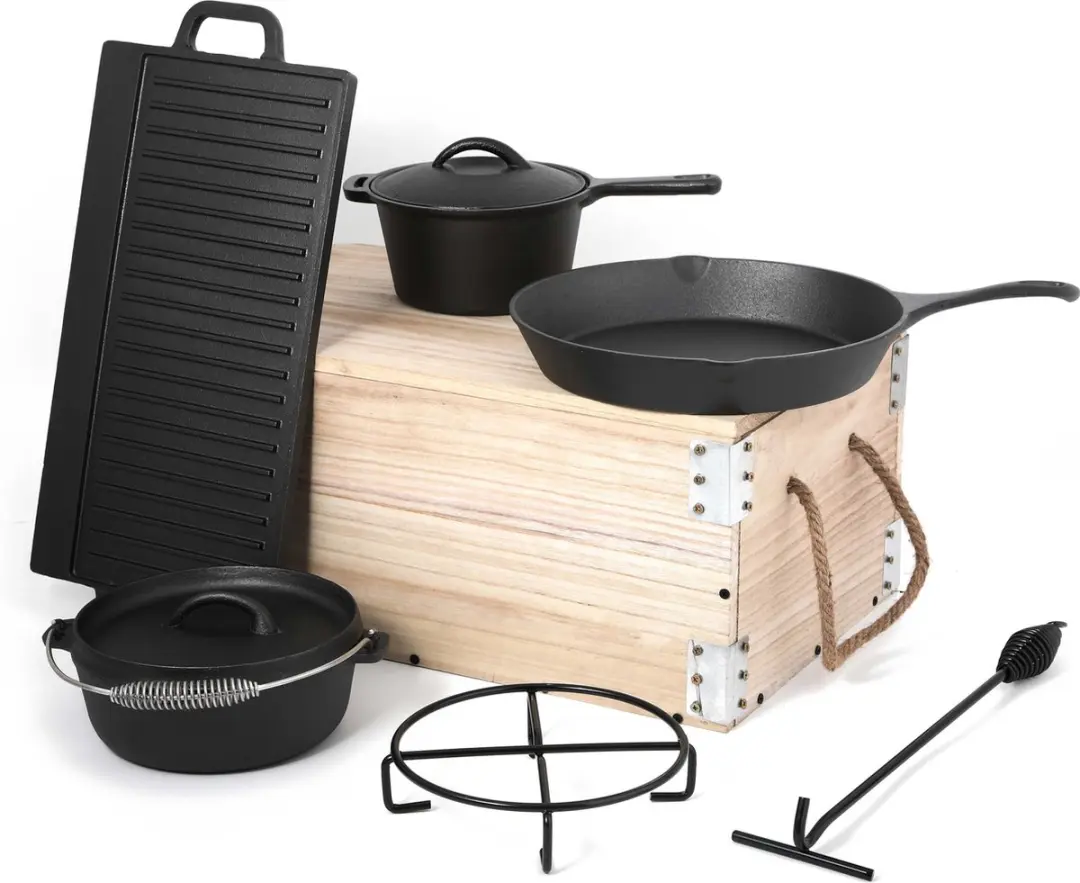 Michelangelo Dutch Oven Parilla Gietijzer - 6 Stuks - Zwart - afbeelding 6 van 6