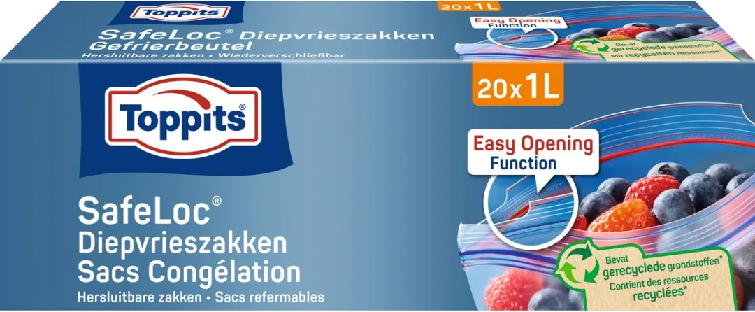 Toppits Safeloc Diepvrieszakken 1L