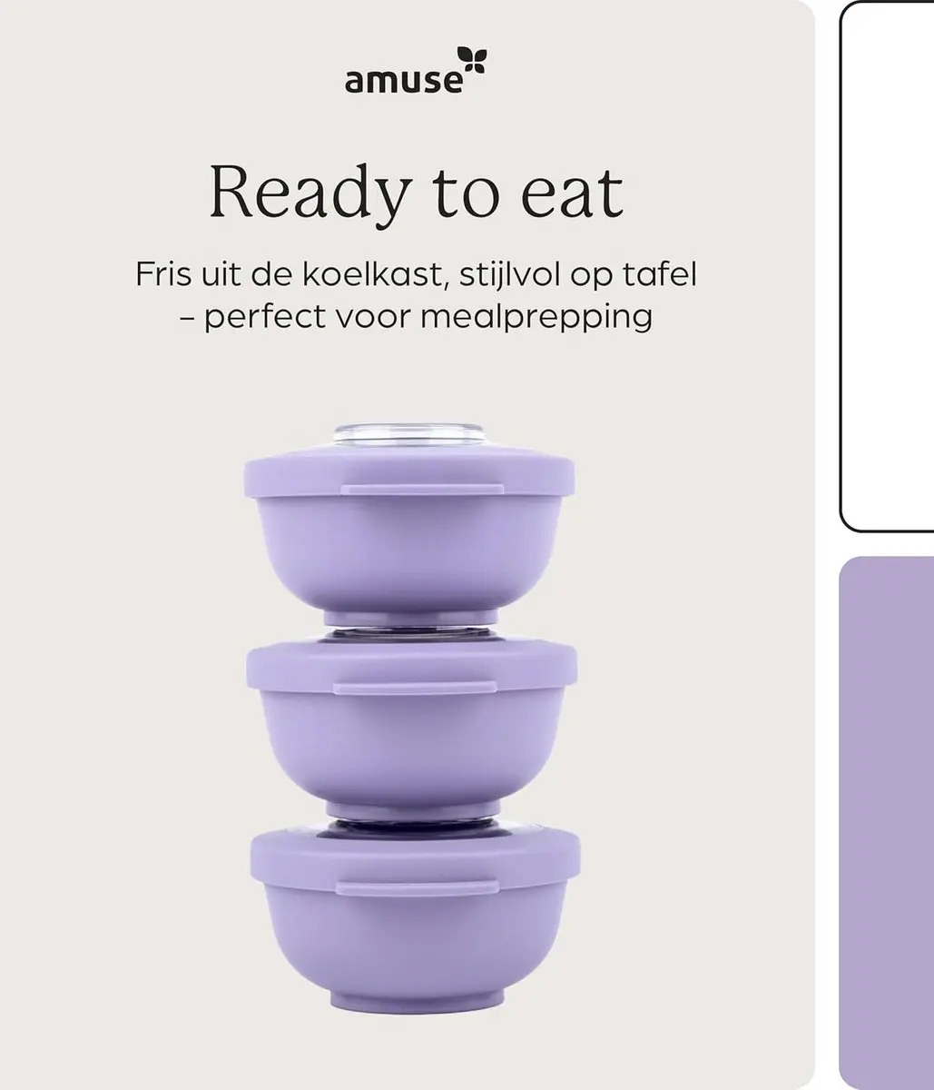 Amuse Tylla Lavender Snackbox - 6 Stuks (3x2) - 200ml - Paars