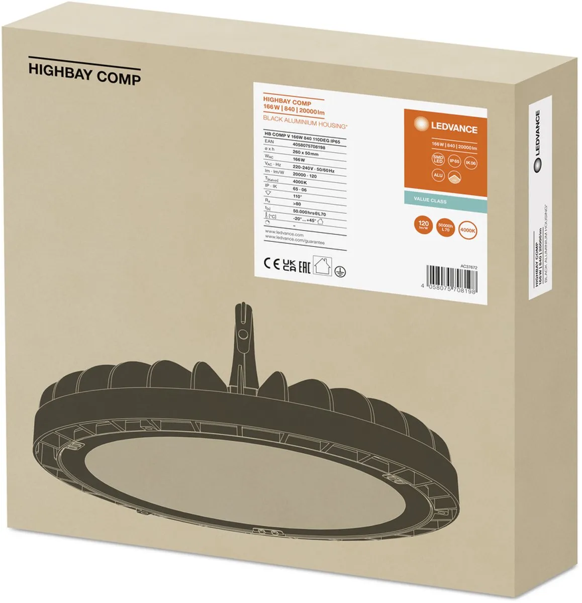 LEDVANCE LED High Bay Halstraler 166W 20000lm - IP65