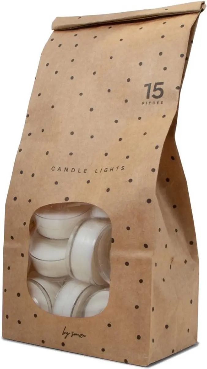 Senza Theelichten - 15 Stuks - Bruin