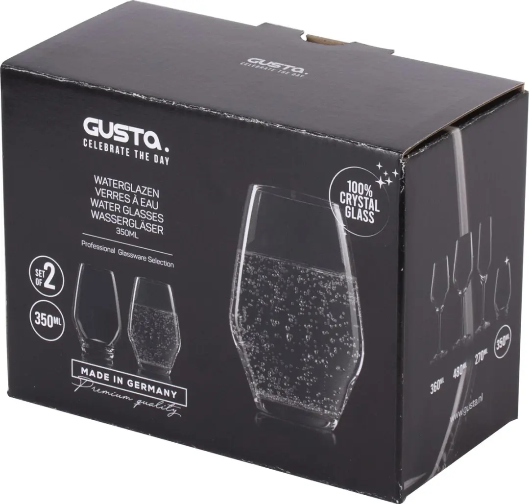 Gusta Waterglazen Set 2-delig 350ml - Transparant