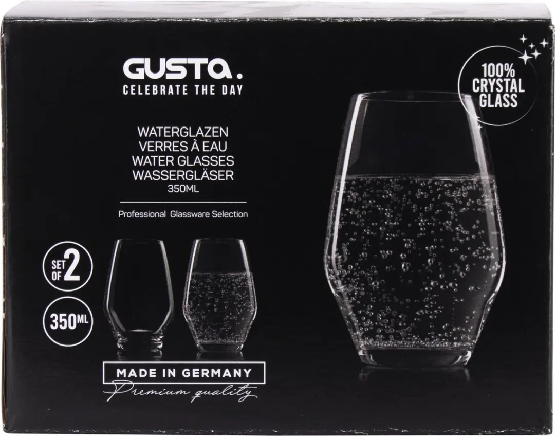 Gusta Waterglazen Set 2-delig 350ml - Transparant