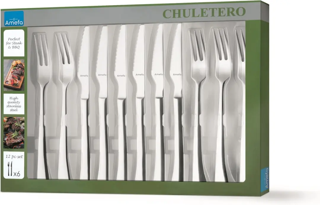 Amefa Chuletero Steakset 12-delig - Zilver