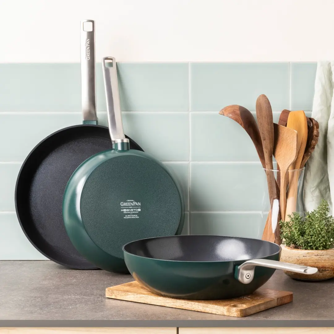 GreenPan Evolution CC006393-001 Pannenset 3-delig - 24/28cm - 3.6L - Groen - afbeelding 6 van 6