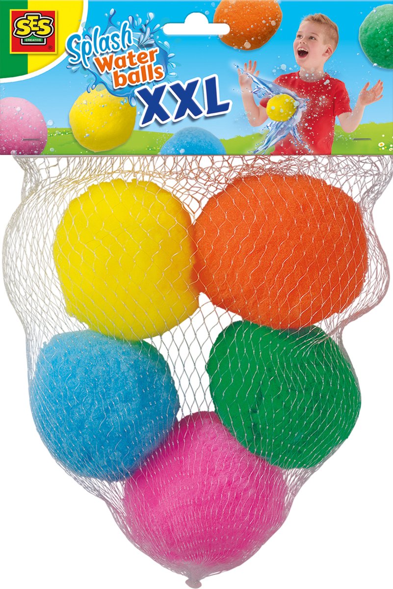 SES Creative 02404 XXL splash ballen - Extra grote herbruikbare waterballonen - Onderdompelen en gooien - Hervulbaar