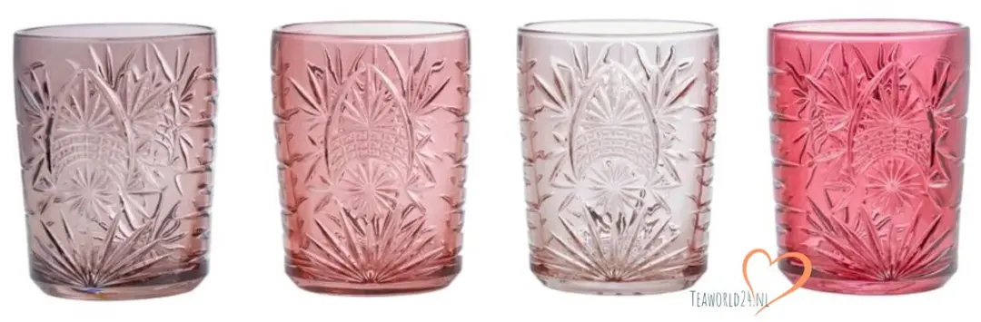 Royal Leerdam Starla Match & Color Waterglazen 35cl - 4 Stuks - Roze