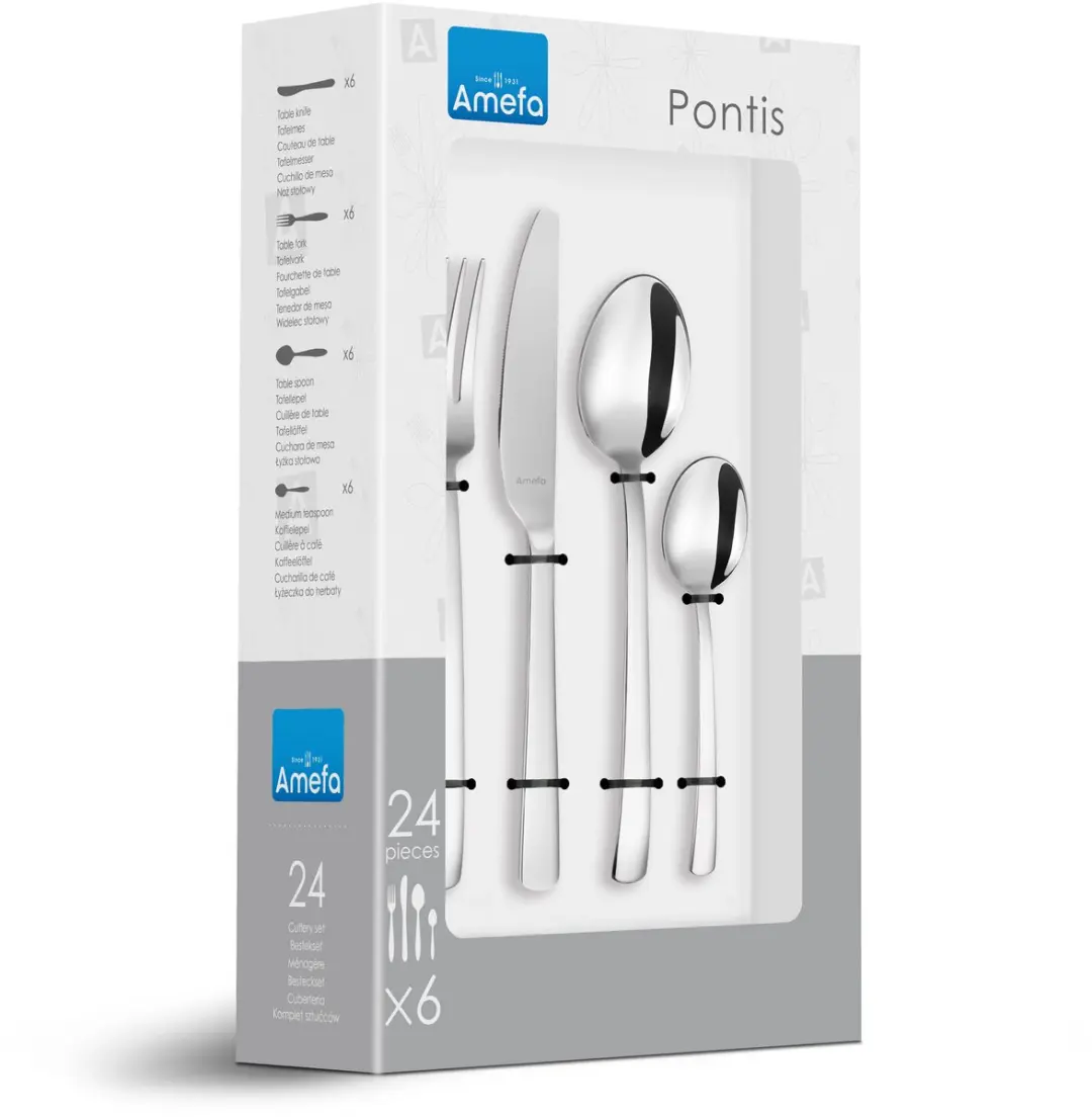 Amefa Pontis Bestekset 24-delig - 6 Personen - Zilverkleurig