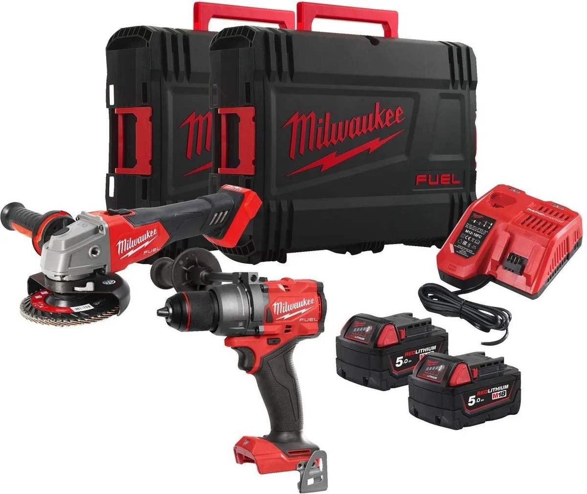 Milwaukee M18 Powerpack Haakse Slijper & Klopboormachine