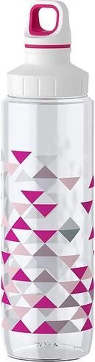 Emsa Drink2go Tritan Decor Triangle Drinkfles 0,7L - Grijs/Rose/Wit