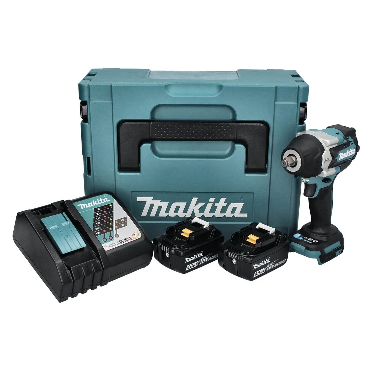 Makita DTW 700 RTJ Slagmoersleutel 18V 700Nm - 2x 5.0Ah + Lader