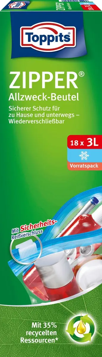 Toppits Boterhamzakjes 3L XL - 18 Stuks