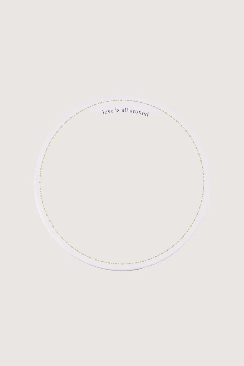 Zusss Koekblik Streep Hartje Love Is All Around - 15cm - Wit/Oker