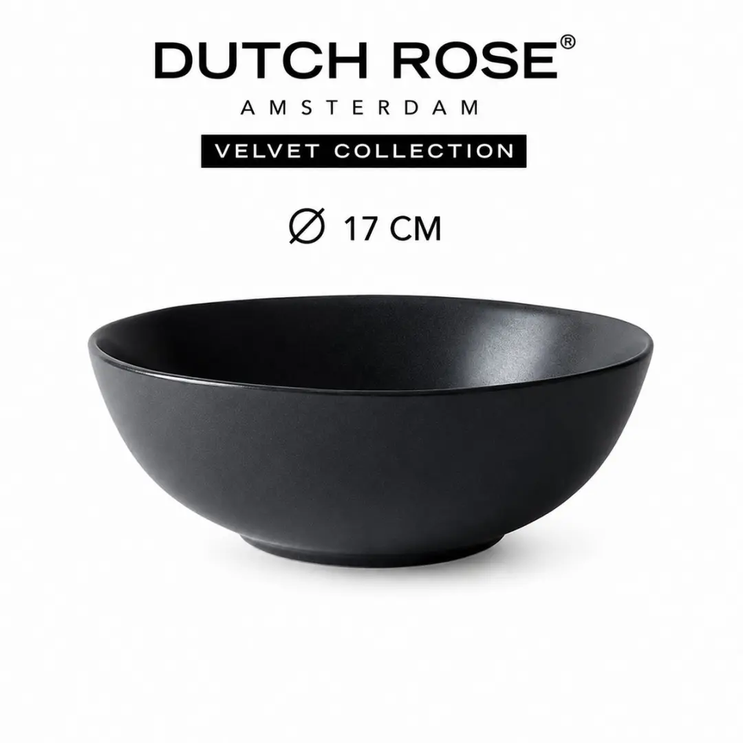 Dutch Rose Velvet Kommen 17cm Antraciet