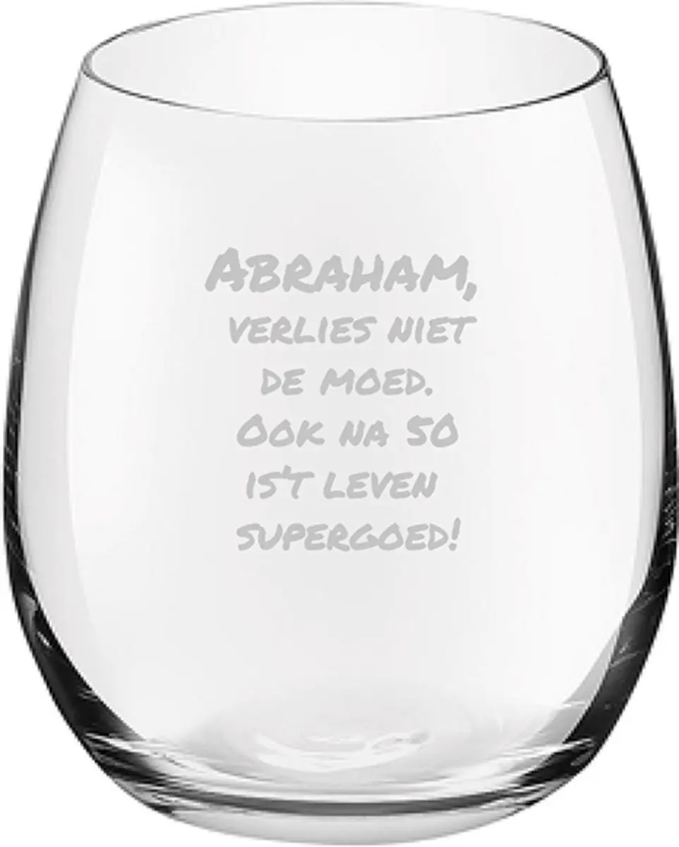 Royal Leerdam Drinkglas Abraham Verlies Niet De Moed 39cl
