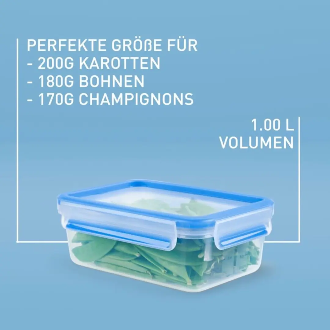 Emsa Clip & Close Vershouddoos 1,0L - Transparant