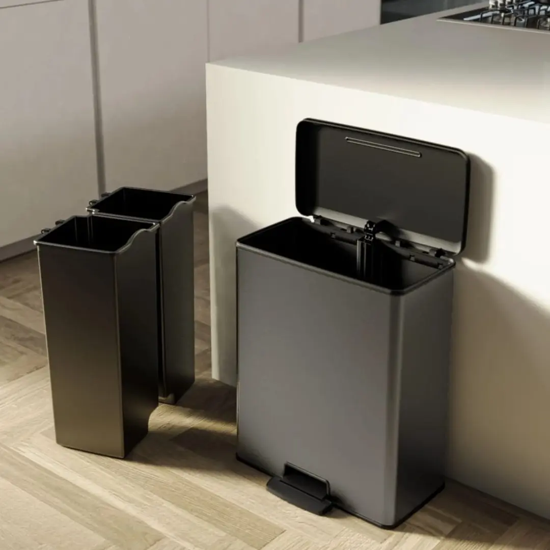 Curver Decobin Duo Prullenbak 52L - 2 Vakken Grijs