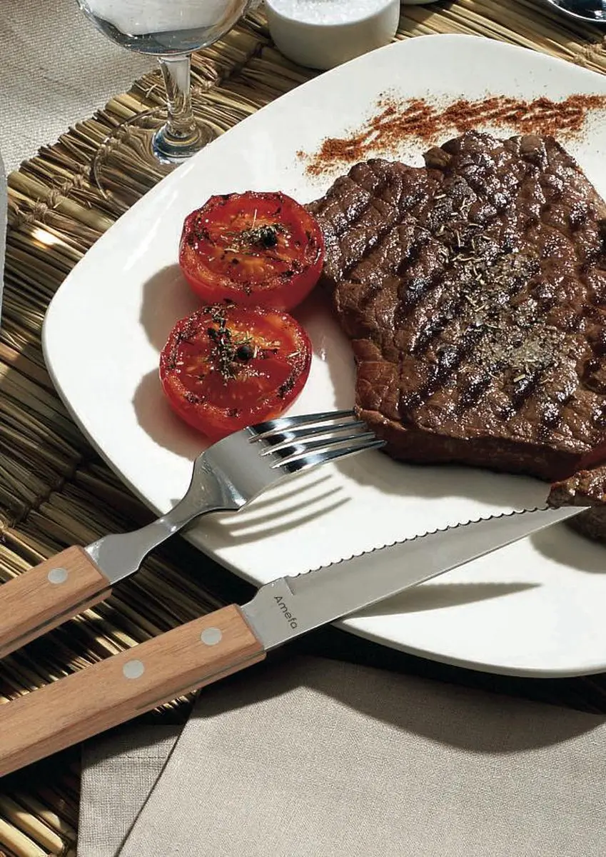 Amefa Pizza/Steakfork Set 6-delig - Hout