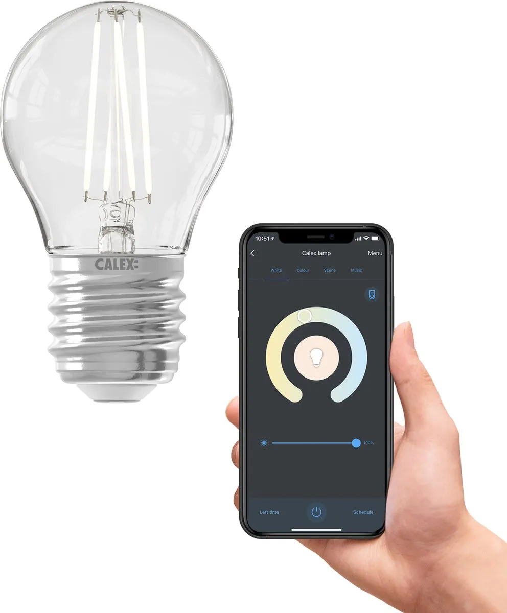 Calex Slimme LED P45 E27 4.9W - Helder - 1800K