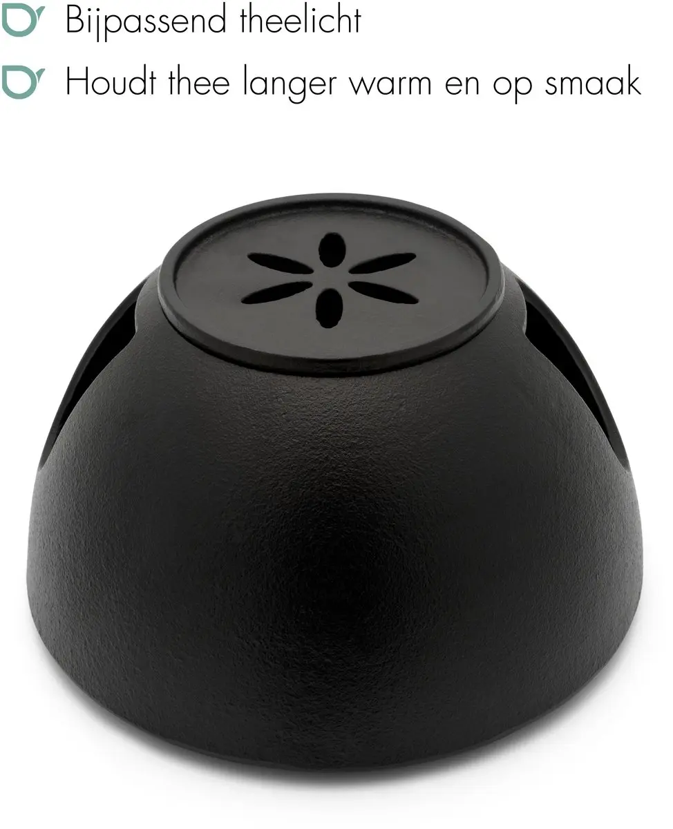 Bredemeijer Sencha Theepot 1,2L met Warmer - 6 Kopjes - Zwart