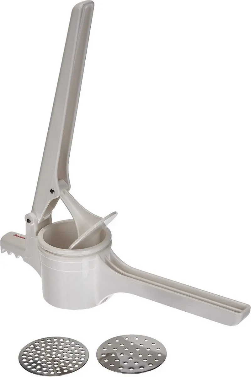 Metaltex Aardappelstamper Pureestamper 36cm - 3 Verwisselbare RVS Schijven - Wit