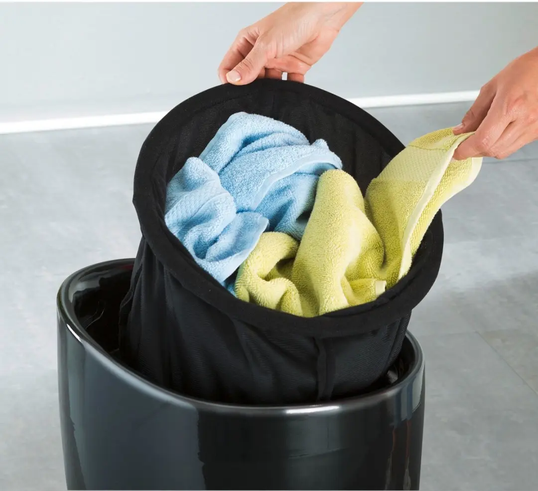 Wenko Badkamer Stoel & Wasmand Candy - 20L - Zwart