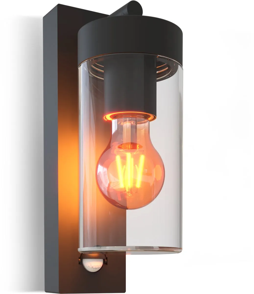 Calex Perugia Wandlamp E27 3.8W - Zwart - IP44
