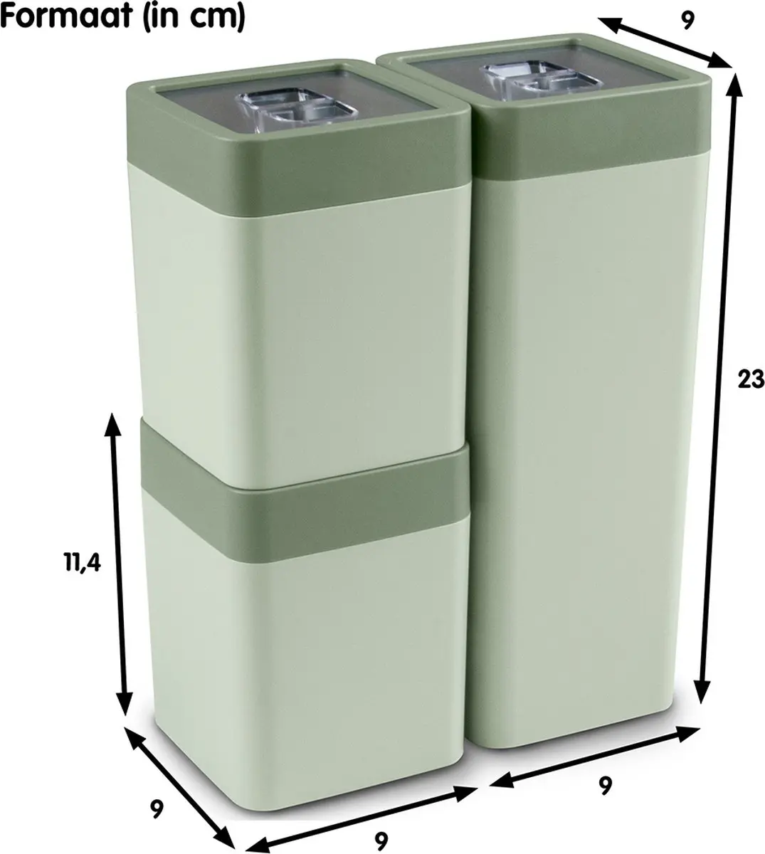 Sunware Sigma Home Voorraadbussen Set 0,6L+1,4L - 2 Stuks - Groen