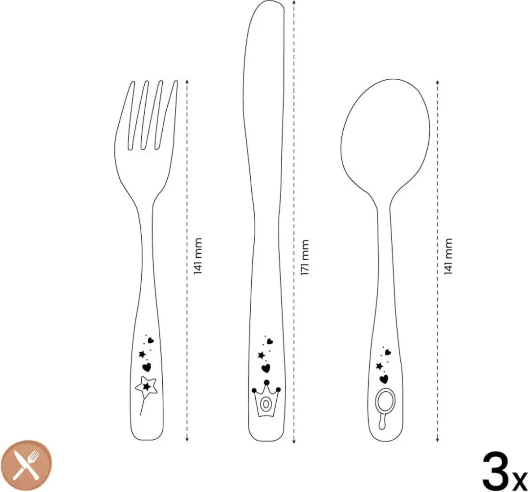 Amefa Princess 3-delig Bestekset - Zilver