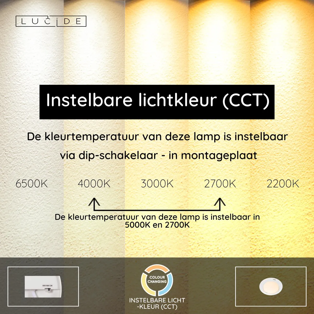 Lucide SKETES Plafonnière Ø35cm - LED Dimbaar 2700K/5000K - Transparant