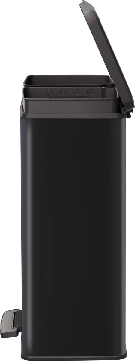 Curver Decobin Duo Prullenbak 52L - 2 Vakken Zwart