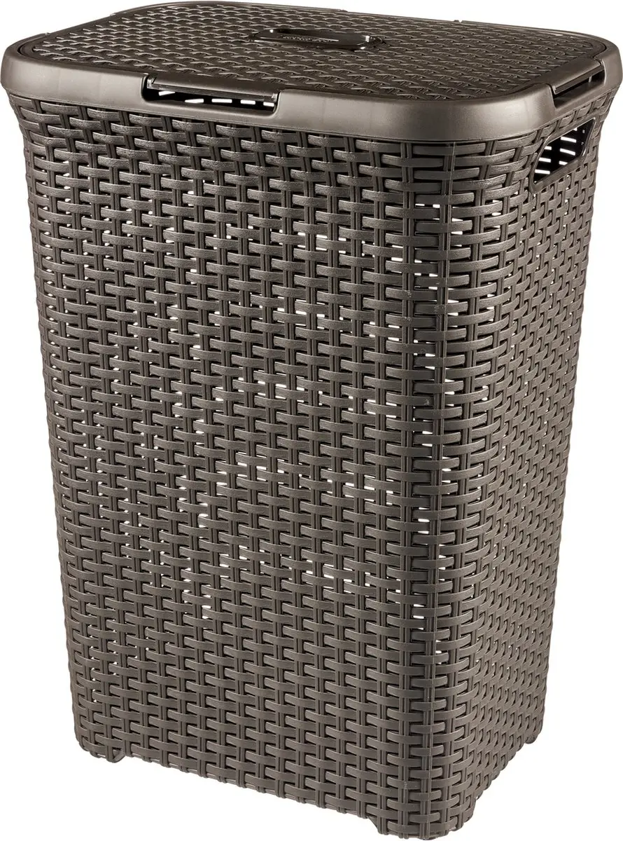 Curver Style Wasmand met deksel 60L - Bruin - afbeelding 6 van 6