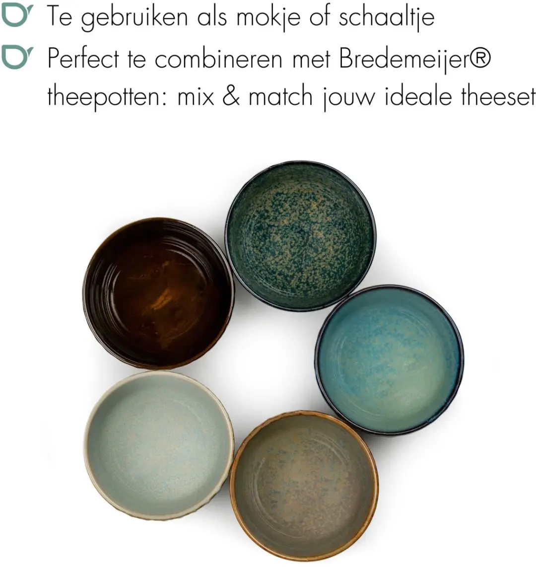 Bredemeijer Schaaltjes Sara Set 5-delig - Porselein - Blauw/ Groen/ Wit