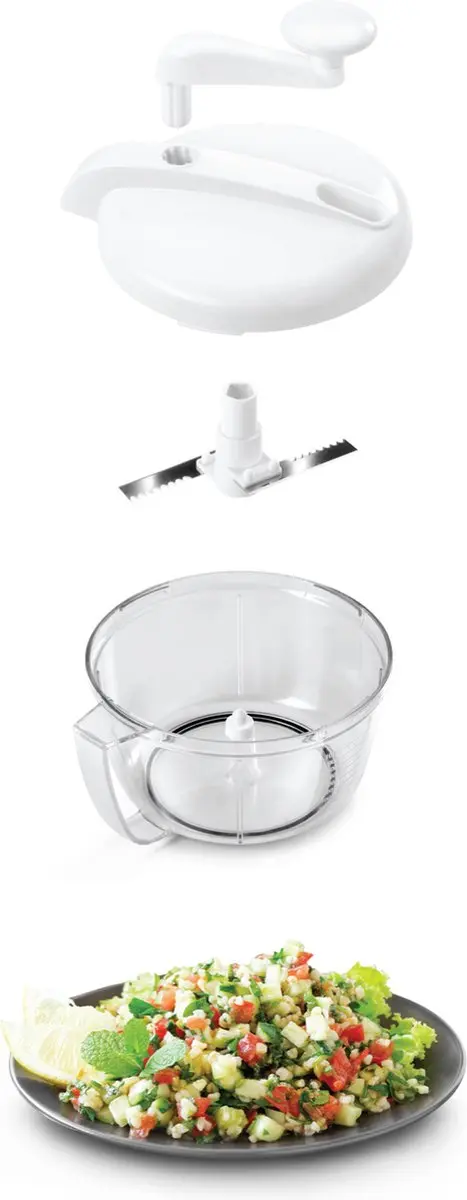 Metaltex 3-in-1 Slacentrifuge Groentesnijder Mixer 251670 - Blauw