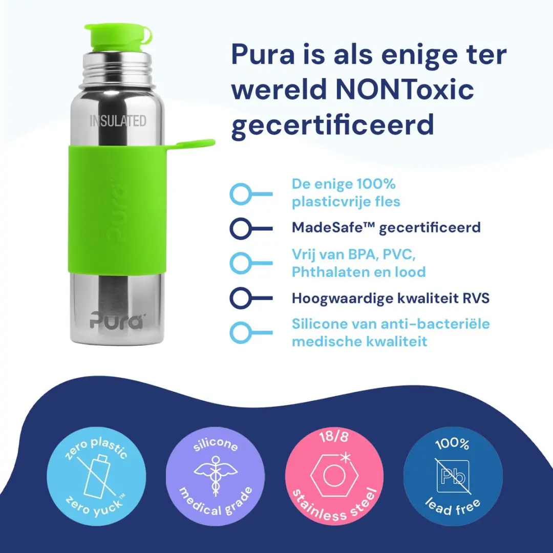 Pura Thermos Sportfles 650ml - Groen
