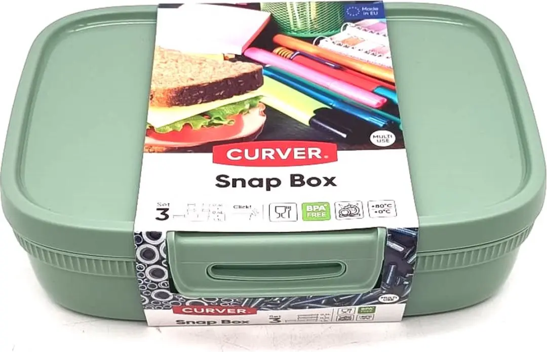 Curver Snap Box Lunchbox 3-delig - 1.3L - Groen
