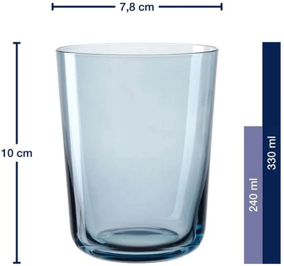 Leonardo Leggero Glas 330ml - Turquoise - Set van 4